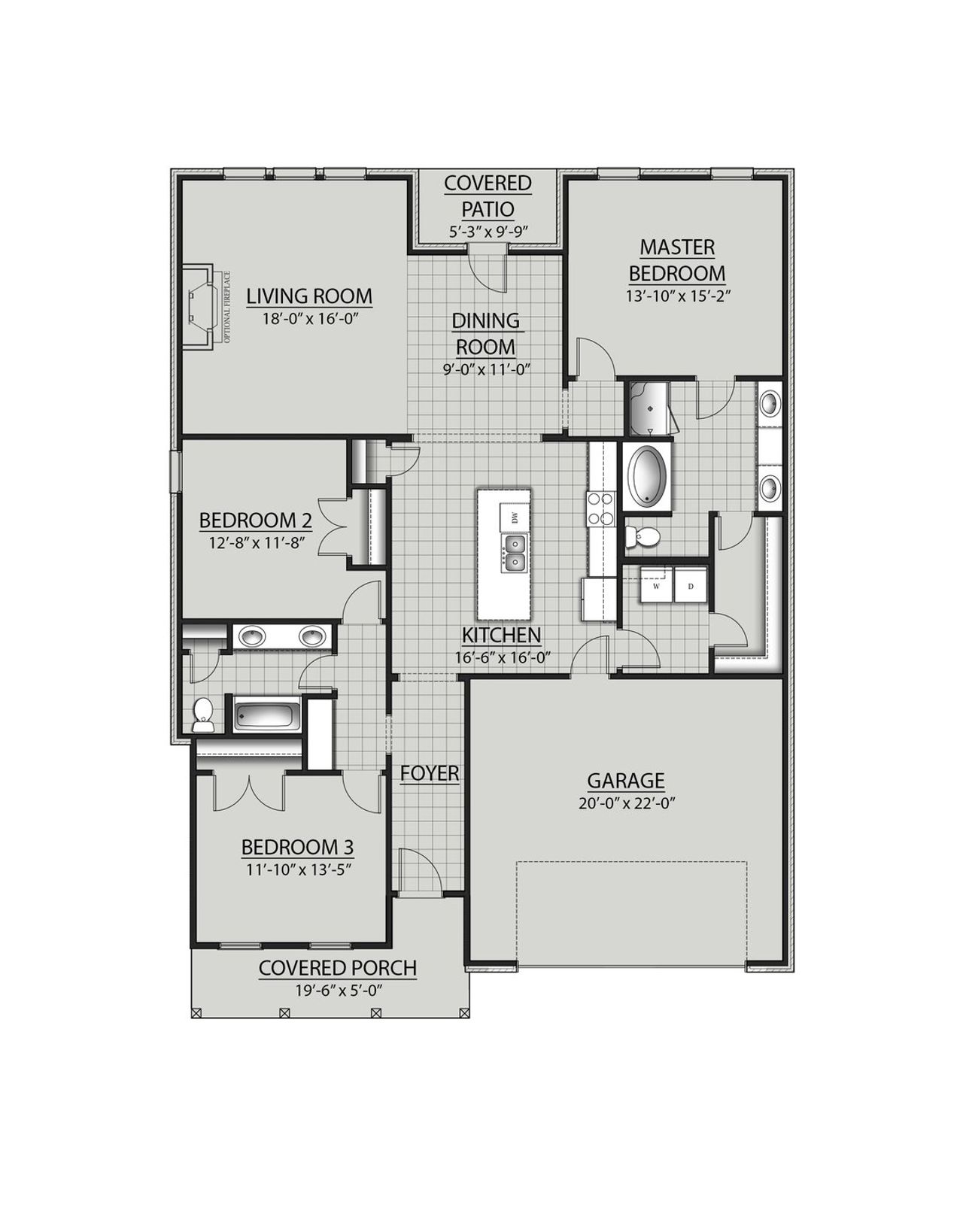2D floor plan layout for the Varner II A by DSLD Homes in Longleaf, Lumberton, TX (Image 2). 2D floor plan layout for the Varner II A by DSLD Homes in Longleaf, Lumberton, TX (Image 2).