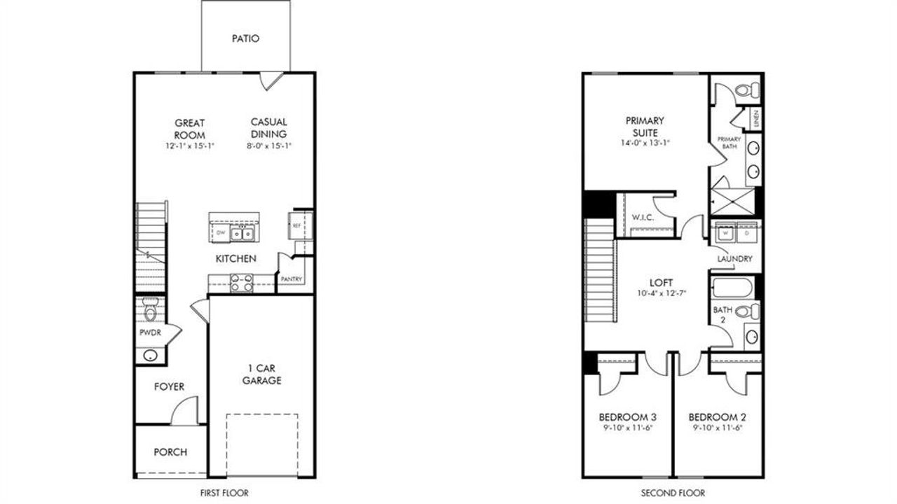 2D floor plan layout of this home in , Loganville, GA (Image 2).