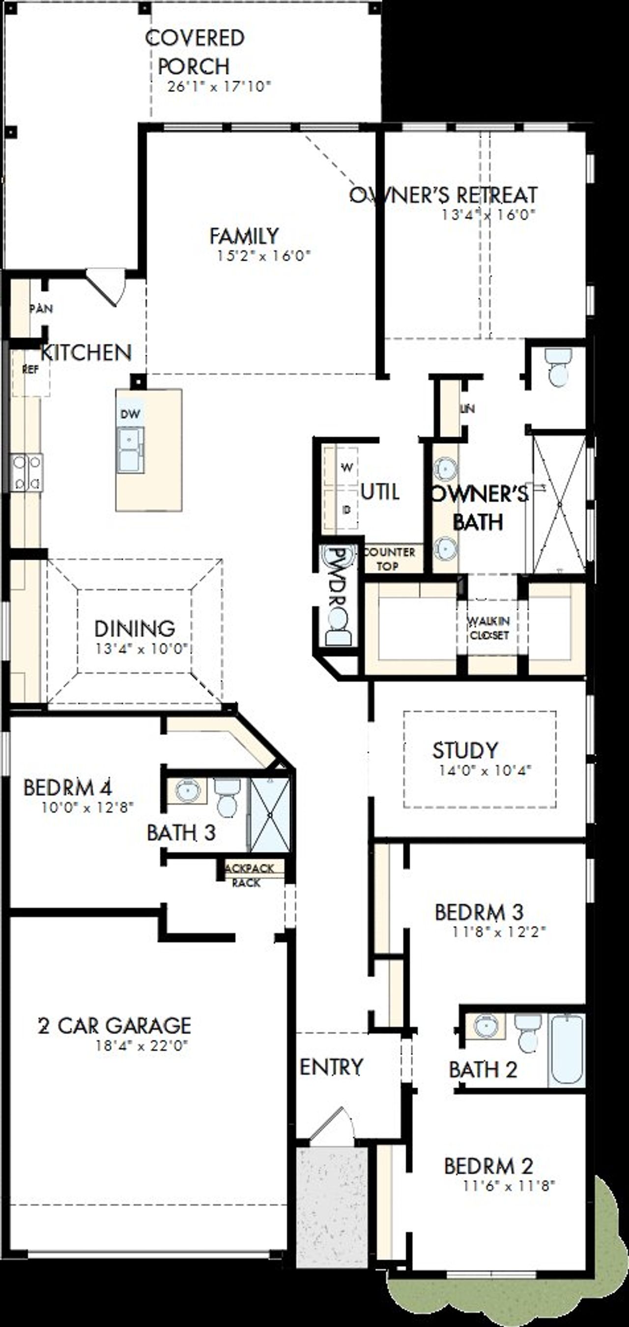 2D floor plan layout of this home in The George - Enclave Collection, Richmond, TX (Image 2). 2D floor plan layout of this home in The George - Enclave Collection, Richmond, TX (Image 2).