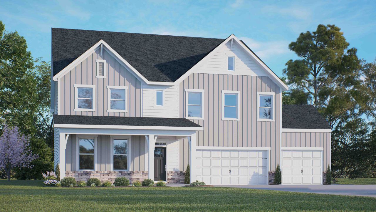 Representative exterior photo of a completed home built from the Wylie by D.R. Horton in The Manors at Winston Pointe, Clayton, NC (Image 2).