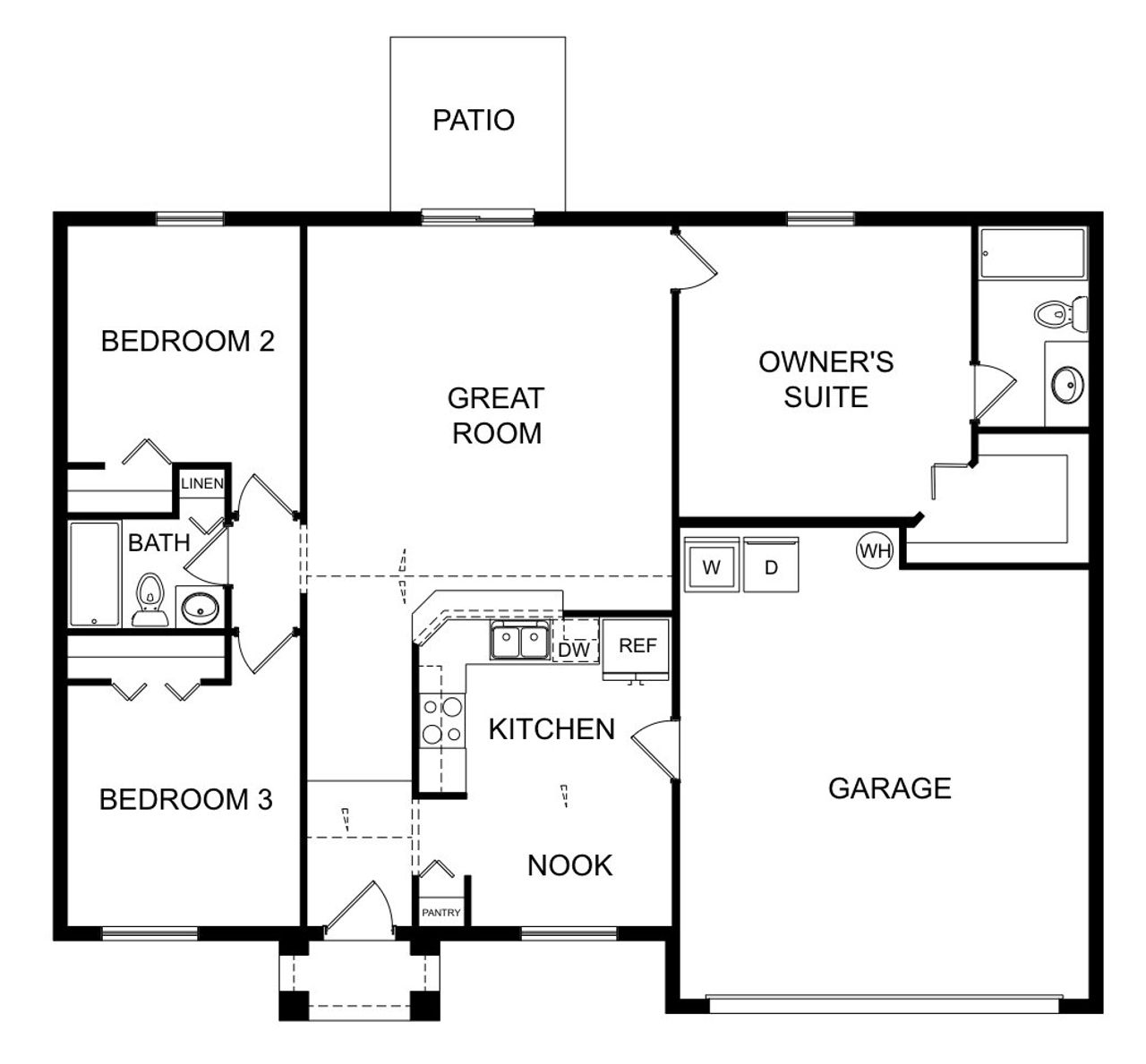 2D floor plan layout for the The Providence by Southern Homes in James Farms, Bartow, FL (Image 2).