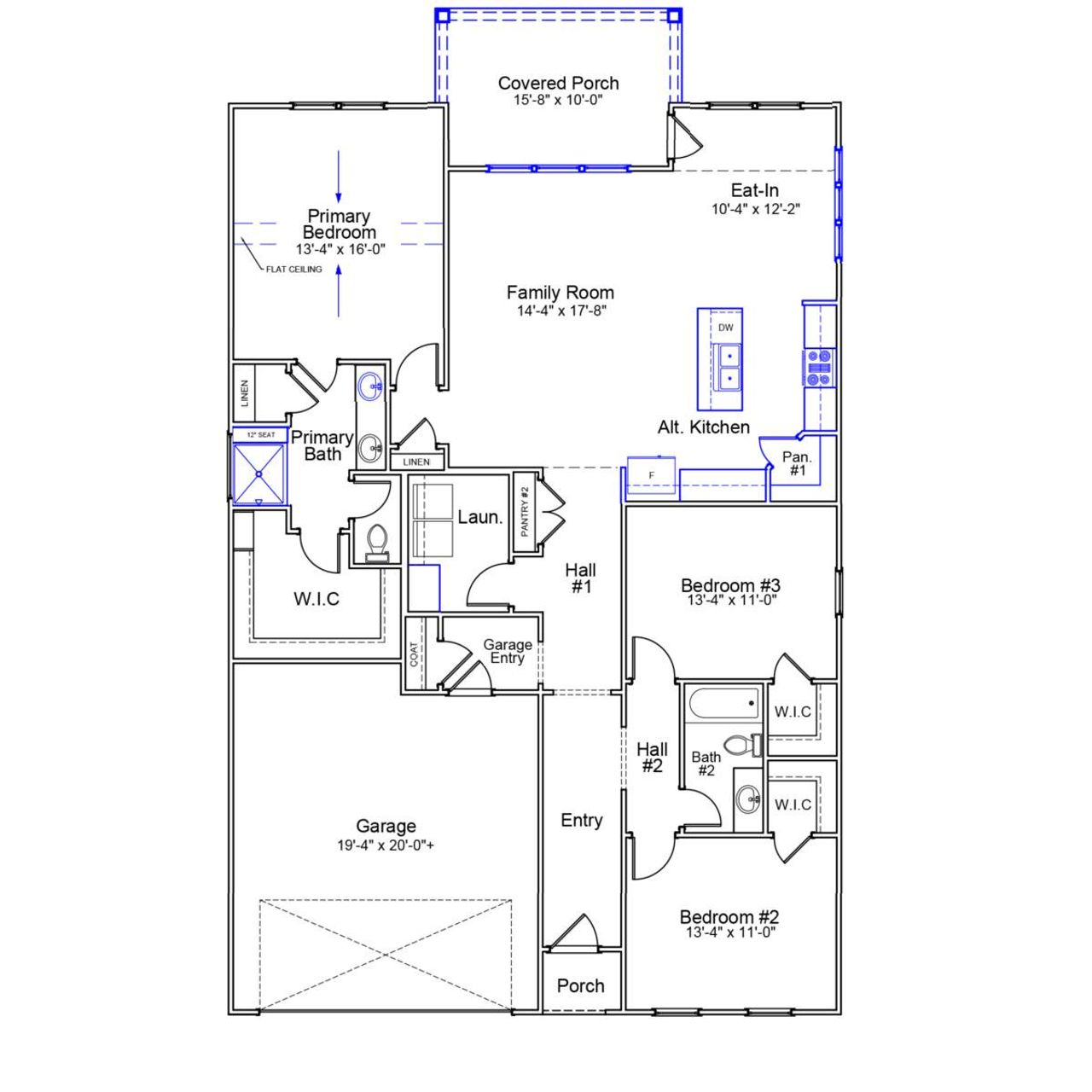 2D floor plan layout of this home in Cornerstone, Anderson, SC (Image 2). 2D floor plan layout of this home in Cornerstone, Anderson, SC (Image 2).