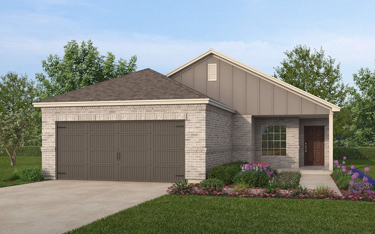 Representative exterior photo of a completed home built from the Limestone by Kendall Homes in Russell Ranch, Bay City, TX (Image 2). Representative exterior photo of a completed home built from the Limestone by Kendall Homes in Russell Ranch, Bay City, TX (Image 2).