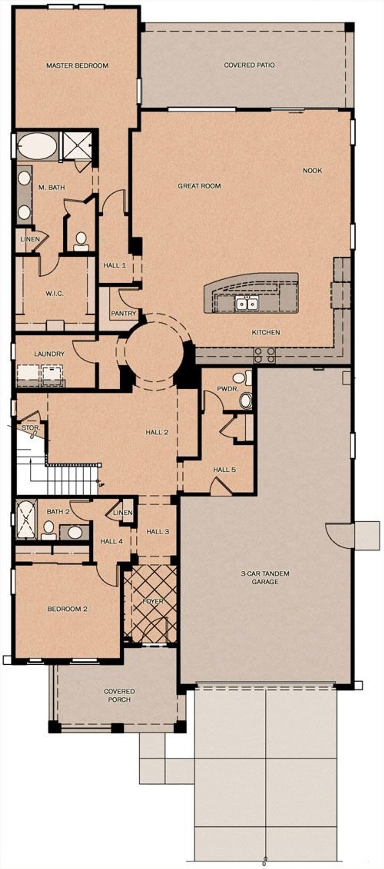 2D floor plan layout of this home in Orchard at Barney Farms, Queen Creek, AZ (Image 2).