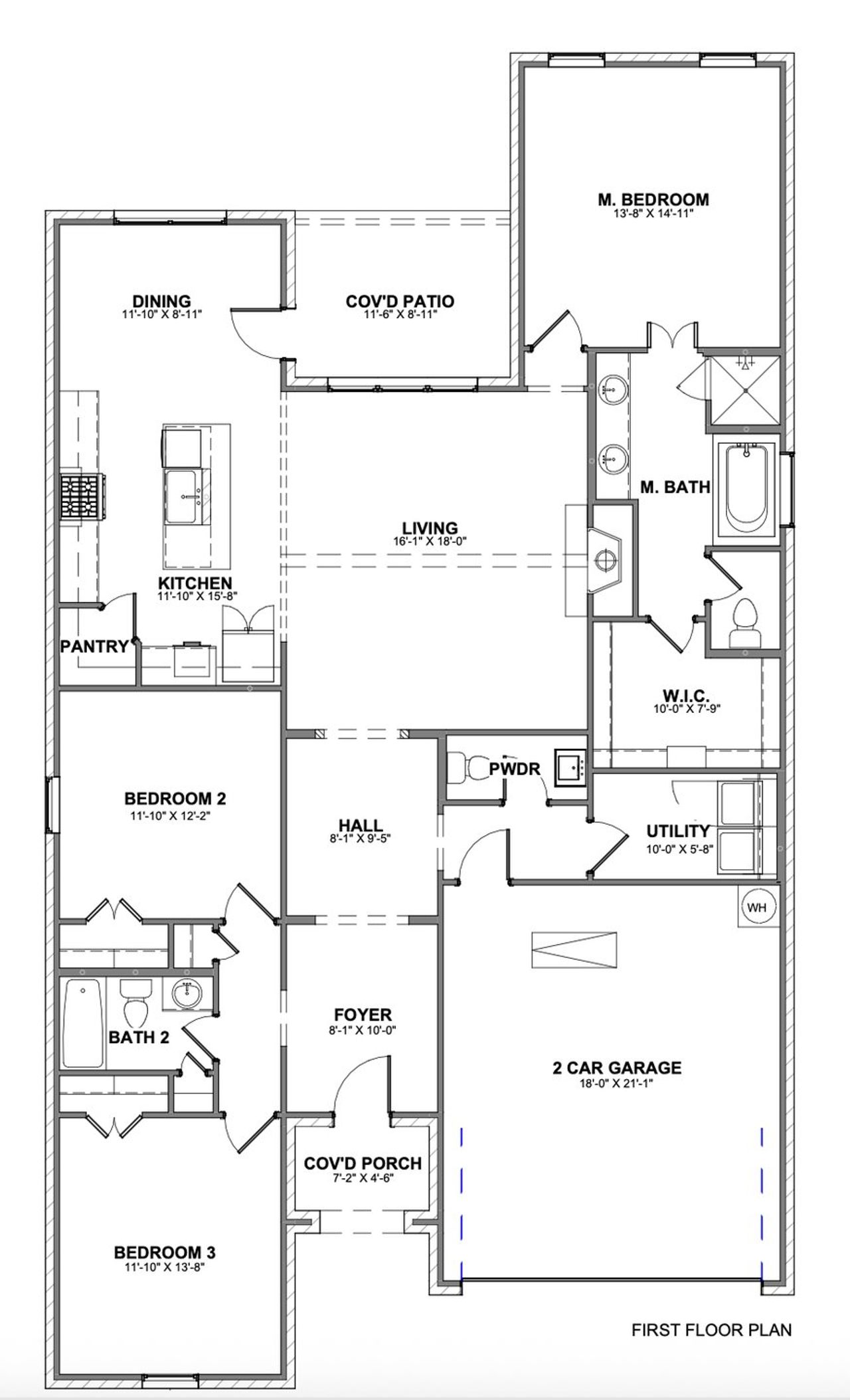 2D floor plan layout of this home in The Bluffs At Parks Of Aledo, Aledo, TX (Image 2).