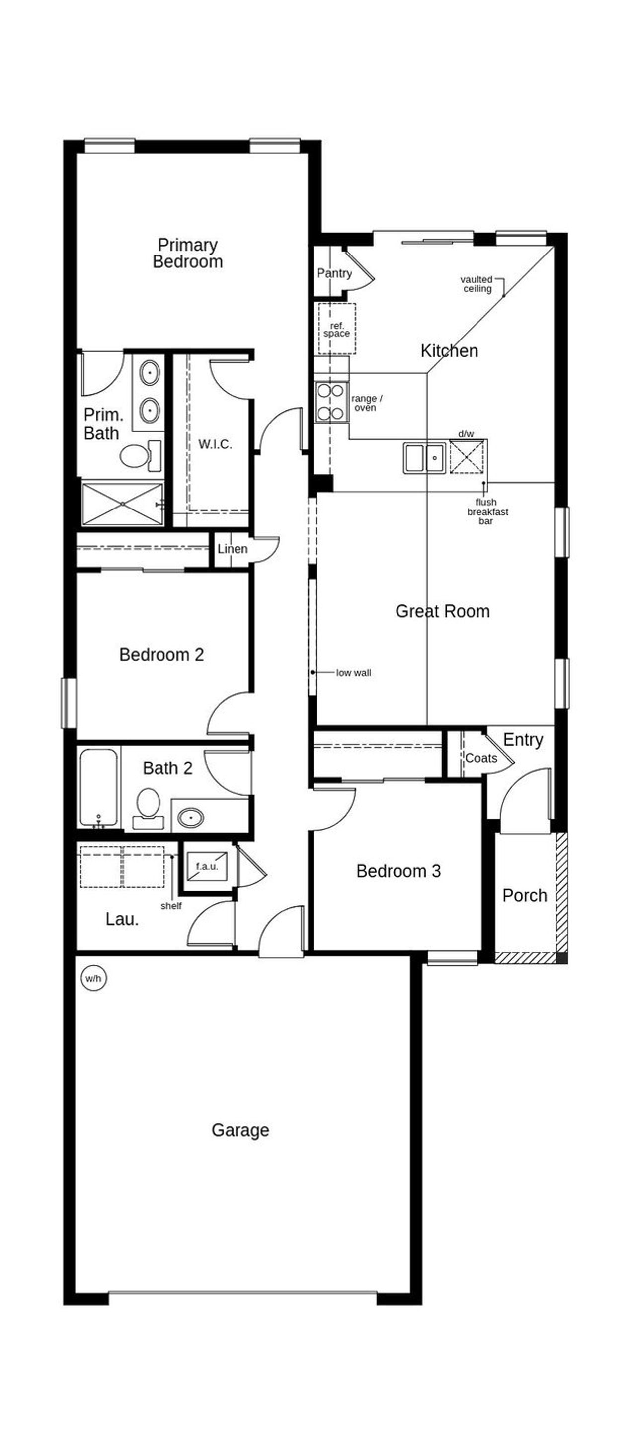 2D floor plan layout of this home in Pepper Grove I, Palmetto, FL (Image 2).
