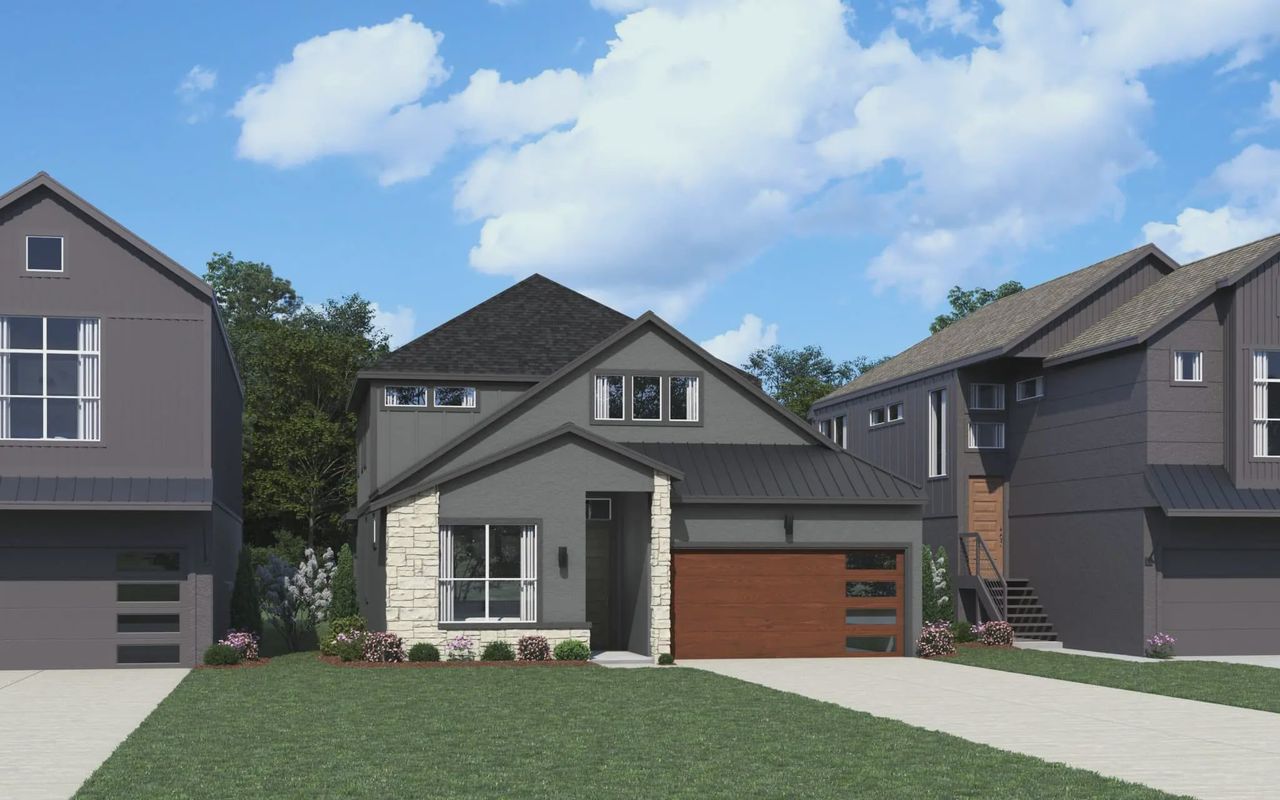 Representative exterior photo of a completed home built from the Talos by Chesmar Homes in Centero at Stone Oak, San Antonio, TX (Image 2).