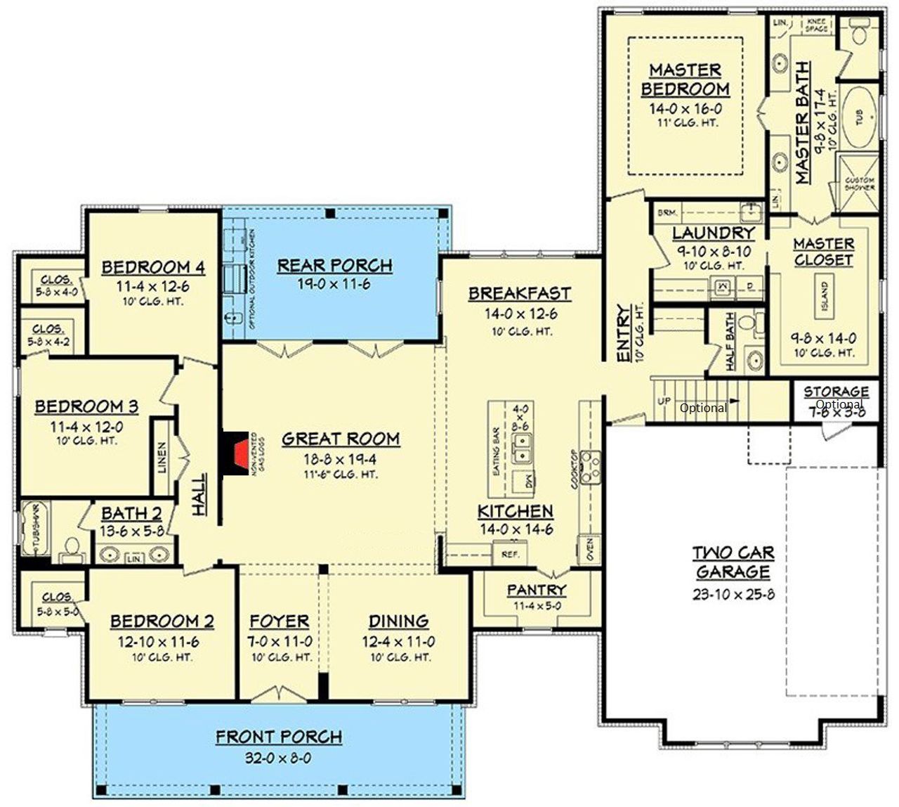 2D floor plan layout for the The Springfield by Remington Custom Homes in Rancho Ladera, Aledo, TX (Image 2). 2D floor plan layout for the The Springfield by Remington Custom Homes in Rancho Ladera, Aledo, TX (Image 2).
