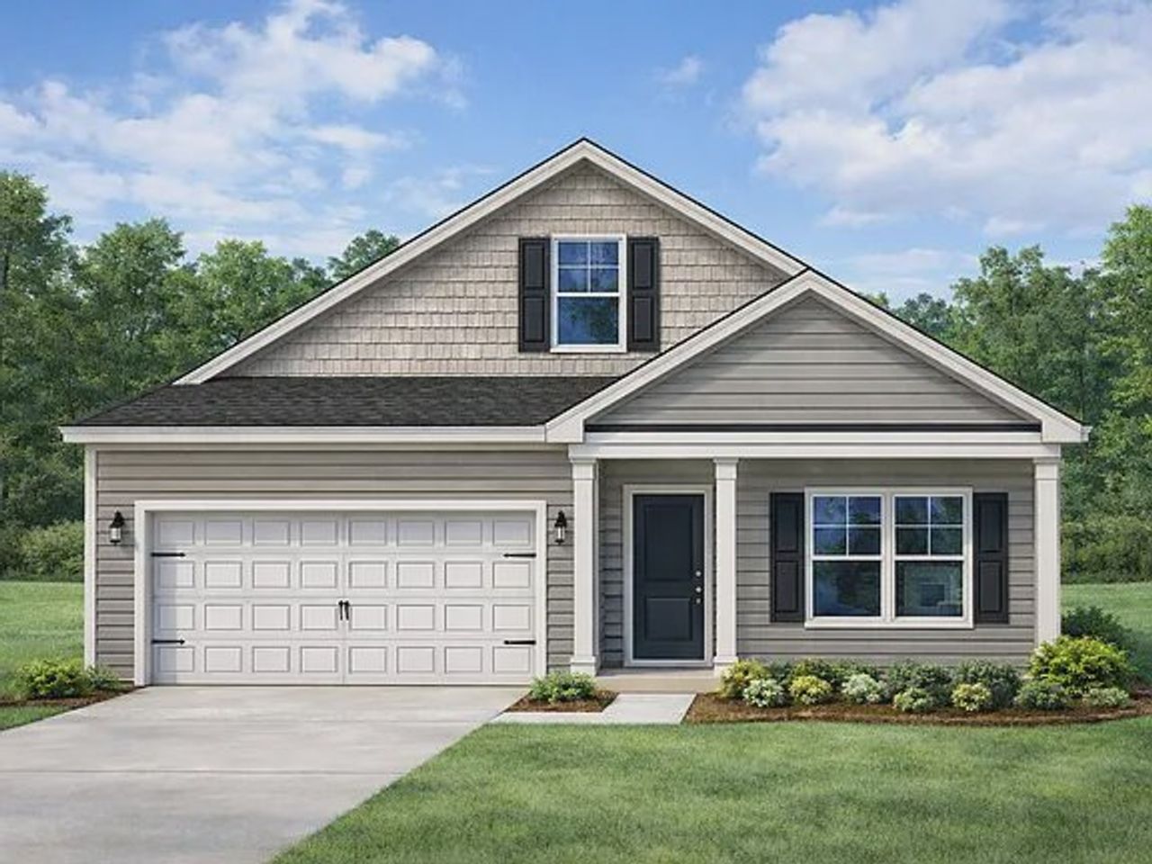 Front exterior of a new home in Portrait Hills, Aiken, SC, highlighting curb appeal (Image 2).