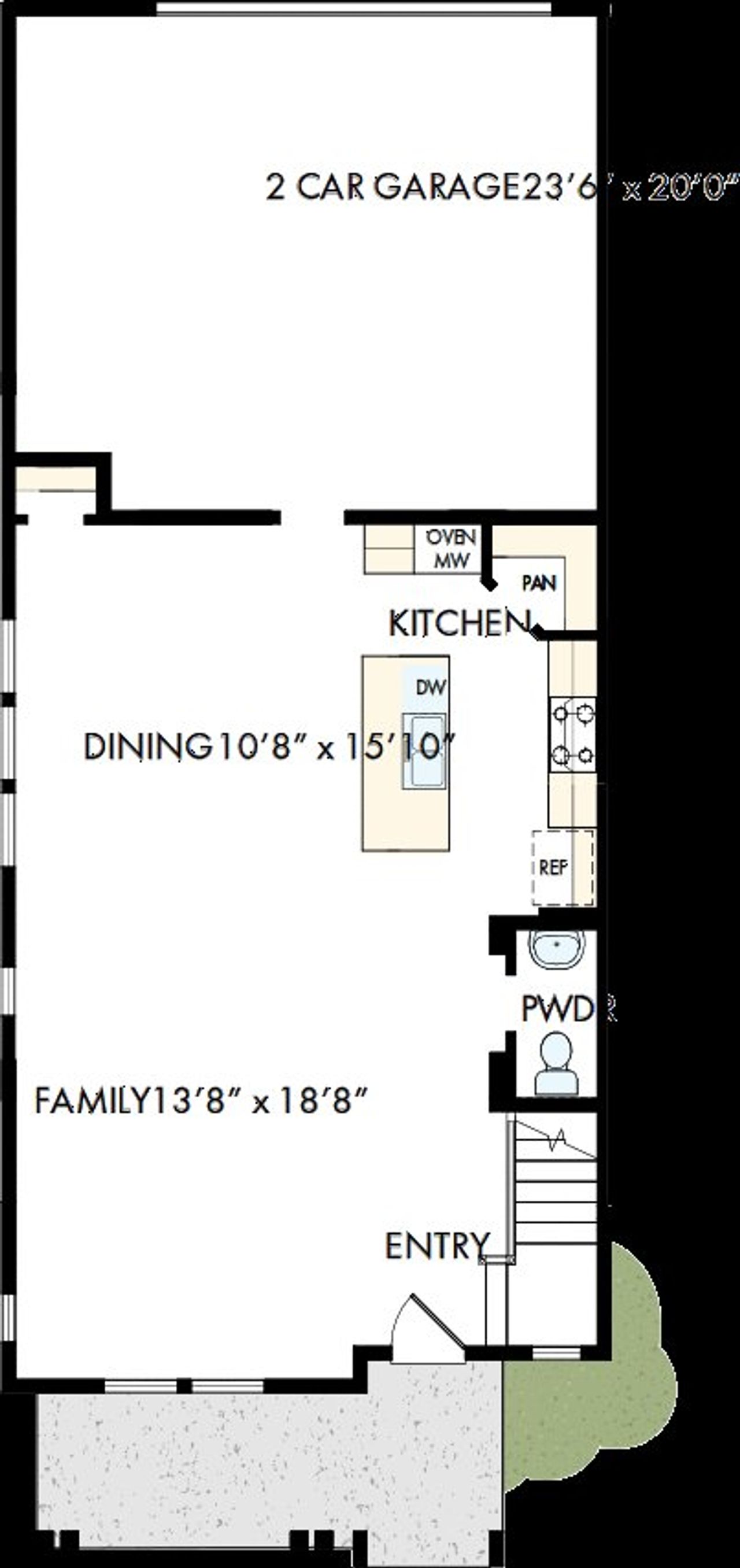 2D floor plan layout of this home in Ridgeline Towns, McKinney, TX (Image 2).