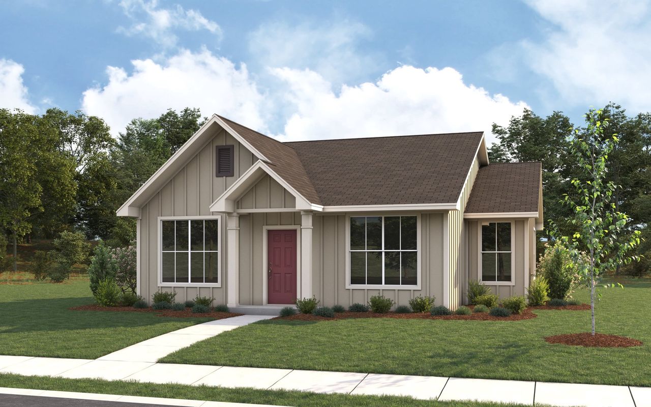 Representative exterior photo of a completed home built from the The 1359 by Stylecraft Builders in The Cottages at Pagosa Springs, Bryan, TX (Image 2).