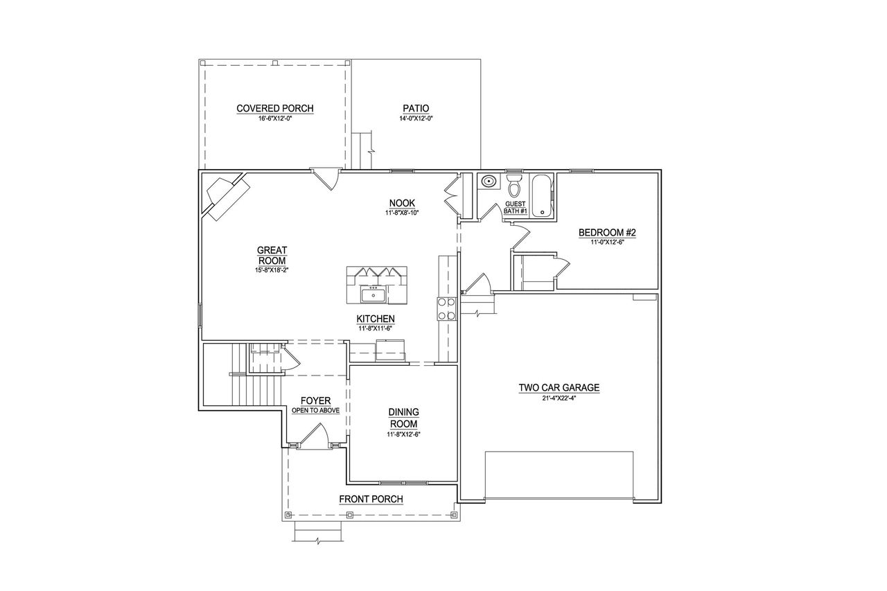 2D floor plan layout of this home in Arbor Hills South II, Greenville, NC (Image 2).