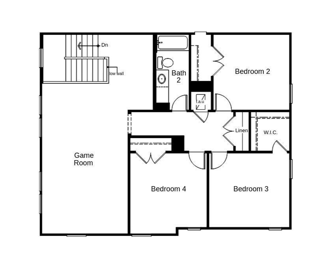 This floor plan features 3 bedrooms, 2 full baths, 1 half bath, and over 2,400 square feet of living space.