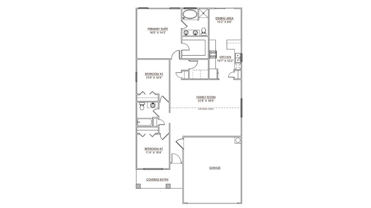 2D floor plan layout of this home in Bentley Manor, Greer, SC (Image 2).