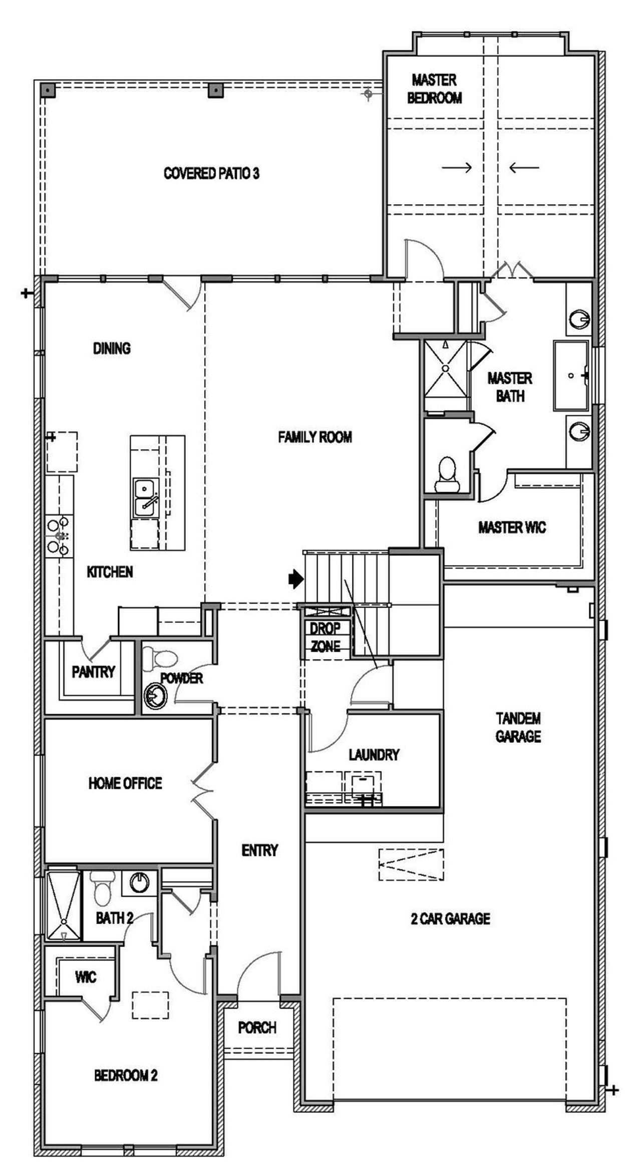 2D floor plan layout of this home in Blackhawk, Pflugerville, TX (Image 2).