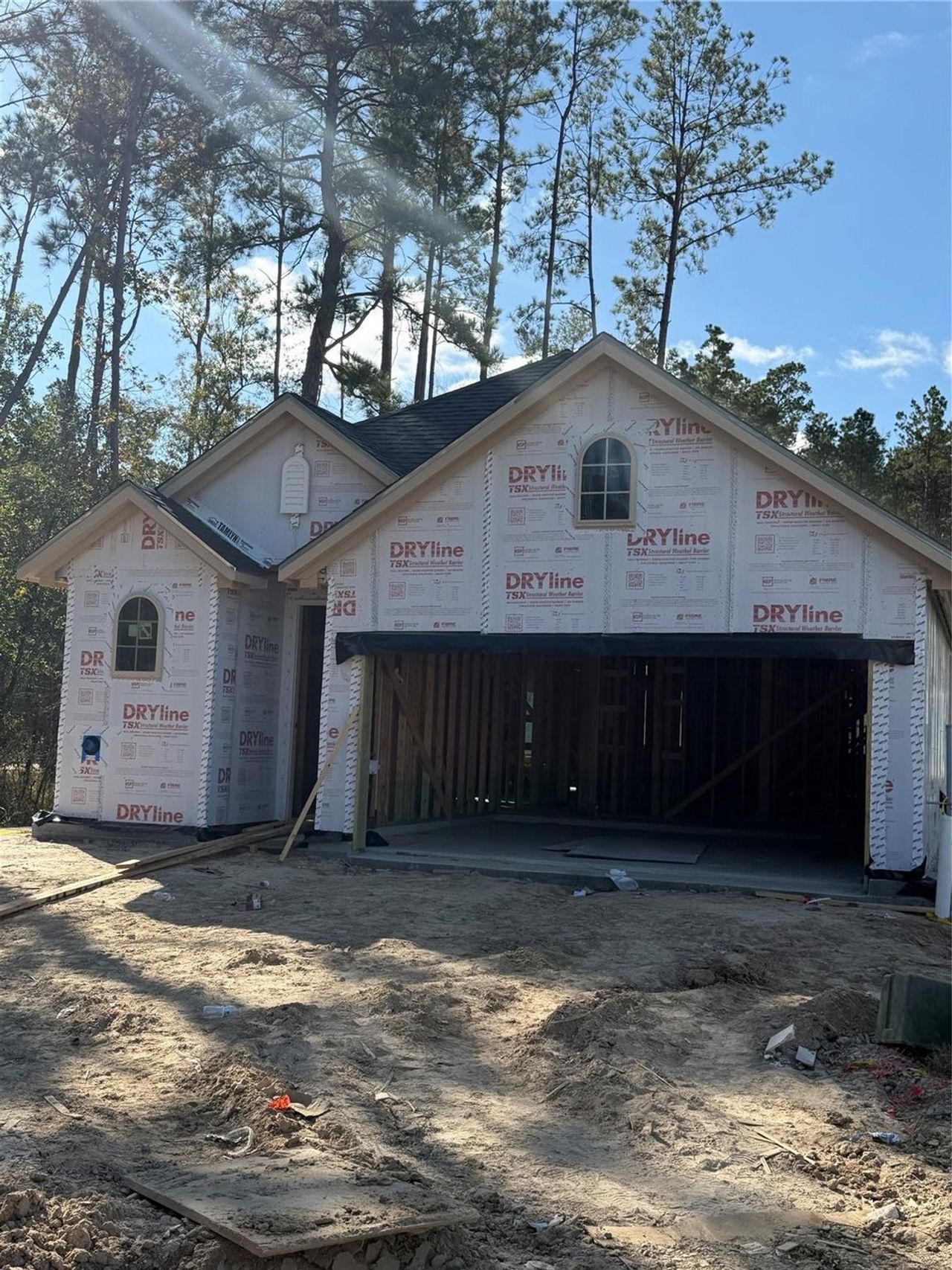 In-progress construction of a new home in Evergreen 40', Conroe, TX (Image 2).