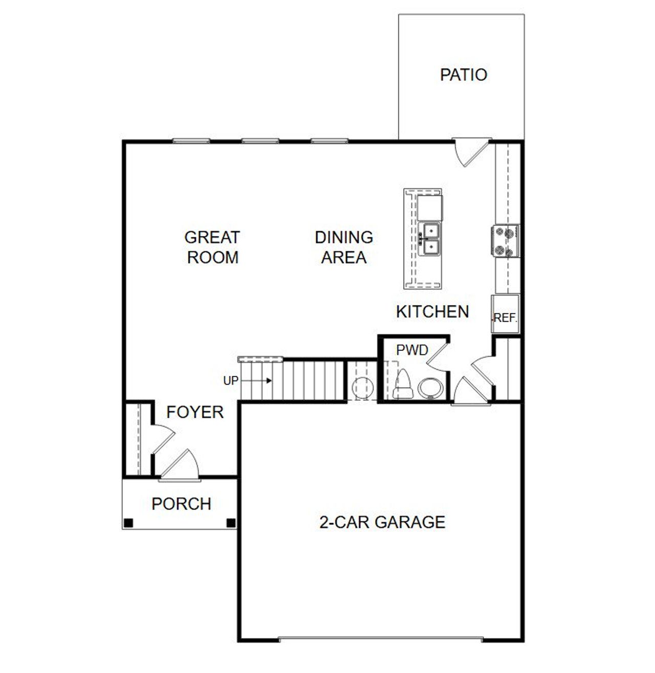 2D floor plan layout of this home in The Retreat at Browns Ridge, Newnan, GA (Image 2).