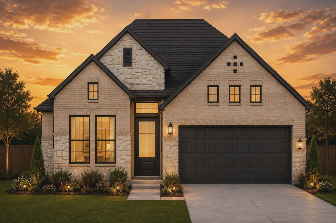 Representative exterior photo of a completed home built from the Oxford by Chesmar Homes in Parkside on the River, Georgetown, TX (Image 2).