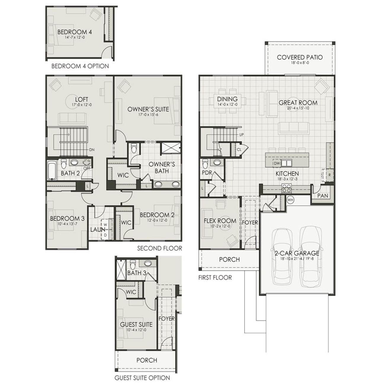 2D floor plan layout of this home in Ryder Ranch, Surprise, AZ (Image 2).