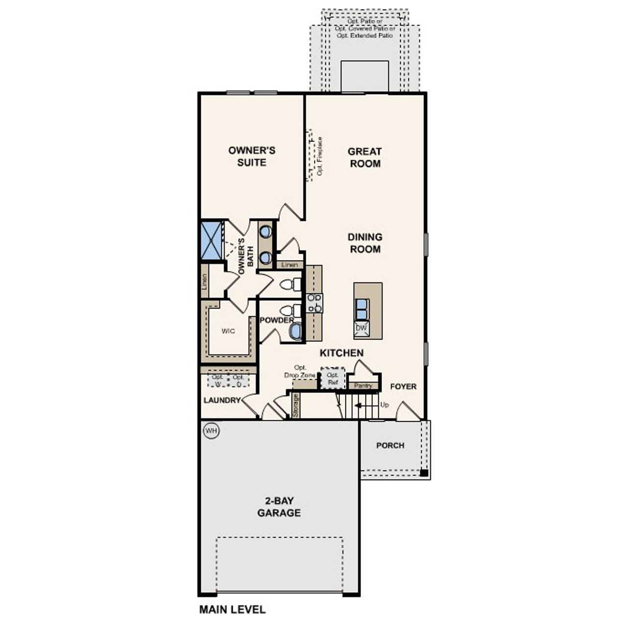 2D floor plan layout of this home in The Landings at Pecan Park, Jacksonville, FL (Image 2).