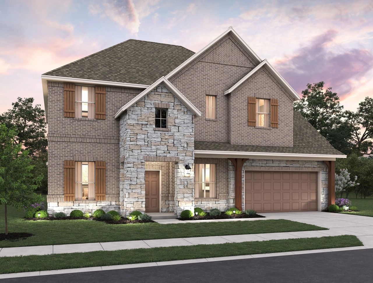 Representative exterior photo of a completed home built from the Hawthorne by Ashton Woods in La Cima, San Marcos, TX (Image 2).