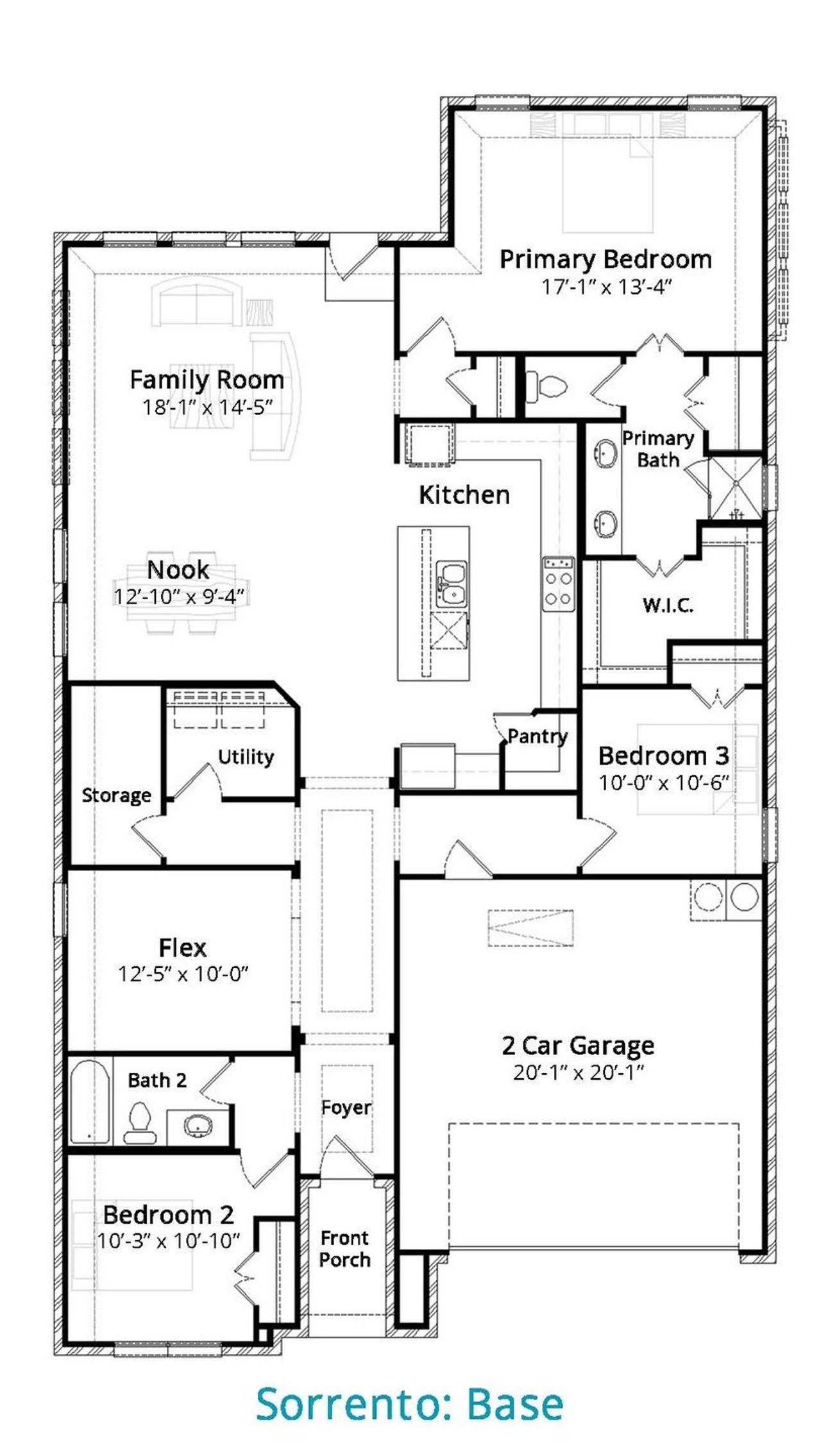 2D floor plan layout of this home in Vista Point, Grandview, TX (Image 2).