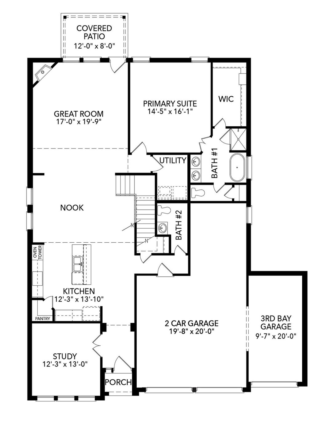 2D floor plan layout of this home in Timberbrook, Justin, TX (Image 2).