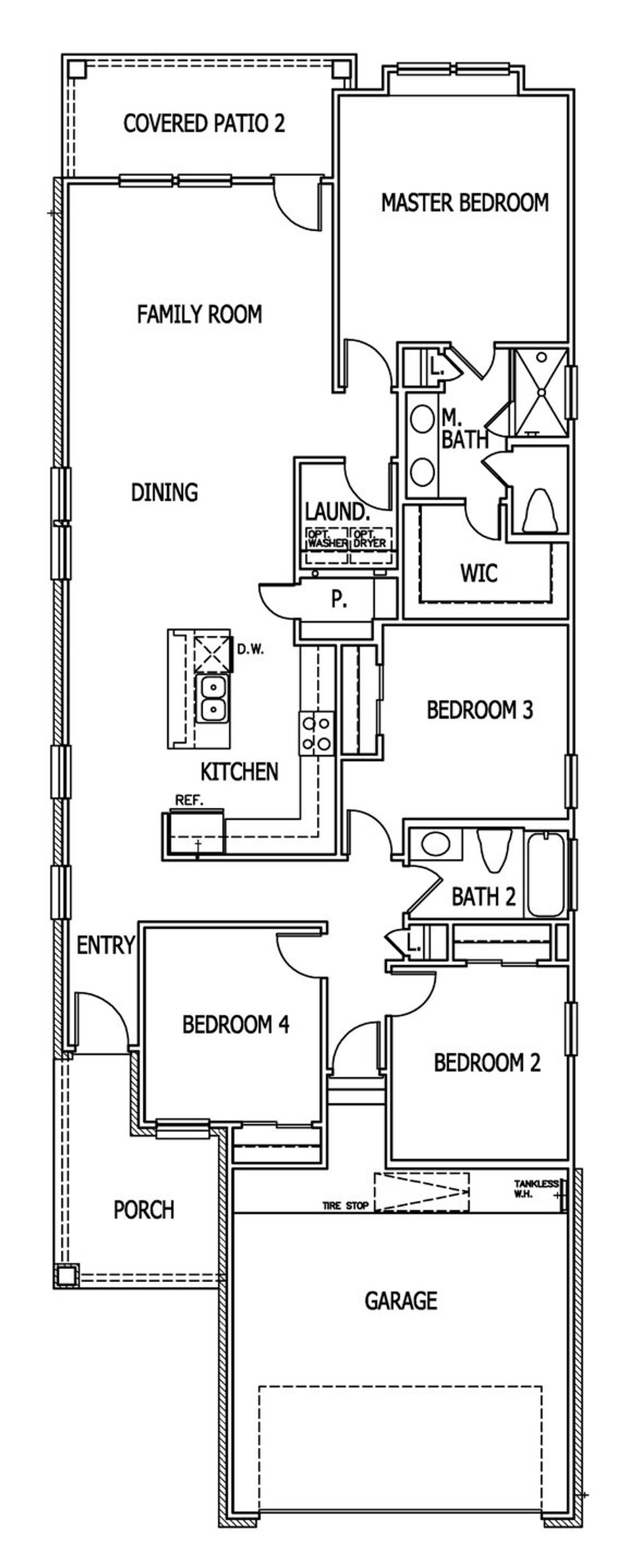 2D floor plan layout of this home in Mayfair, New Braunfels, TX (Image 2).
