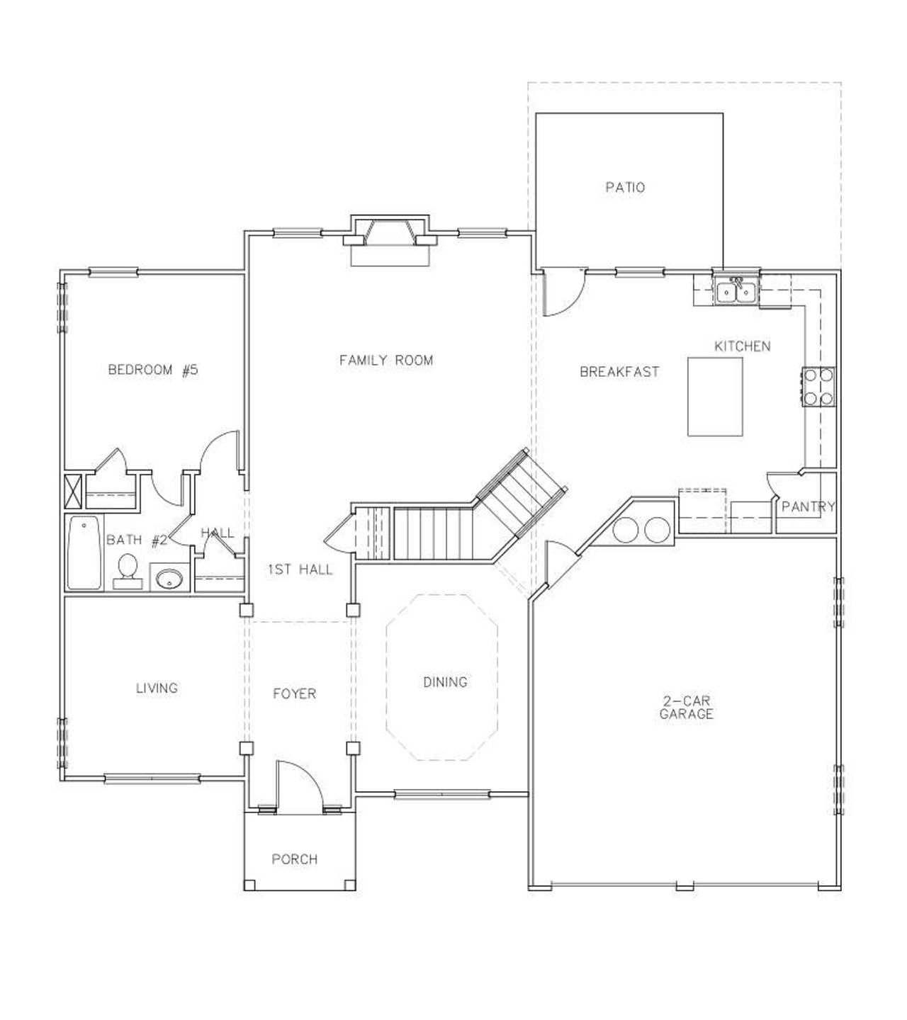 2D floor plan layout for the Northwyck by Peachtree Building Group in The Landing at Miller’s Ferry, Adairsville, GA (Image 2).
