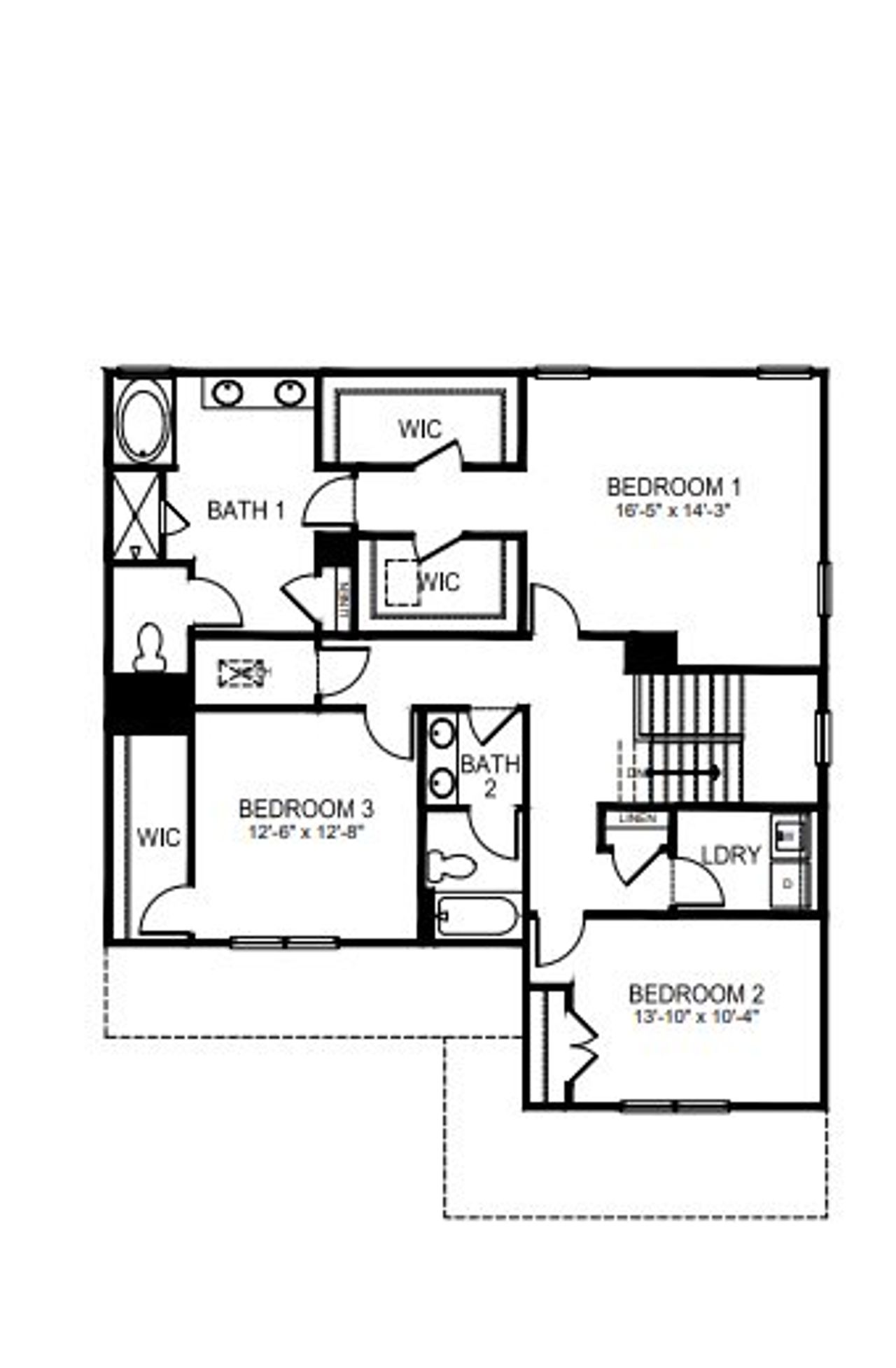 2D floor plan layout for the Cooper by D.R. Horton in Avalon, Gastonia, NC (Image 2).