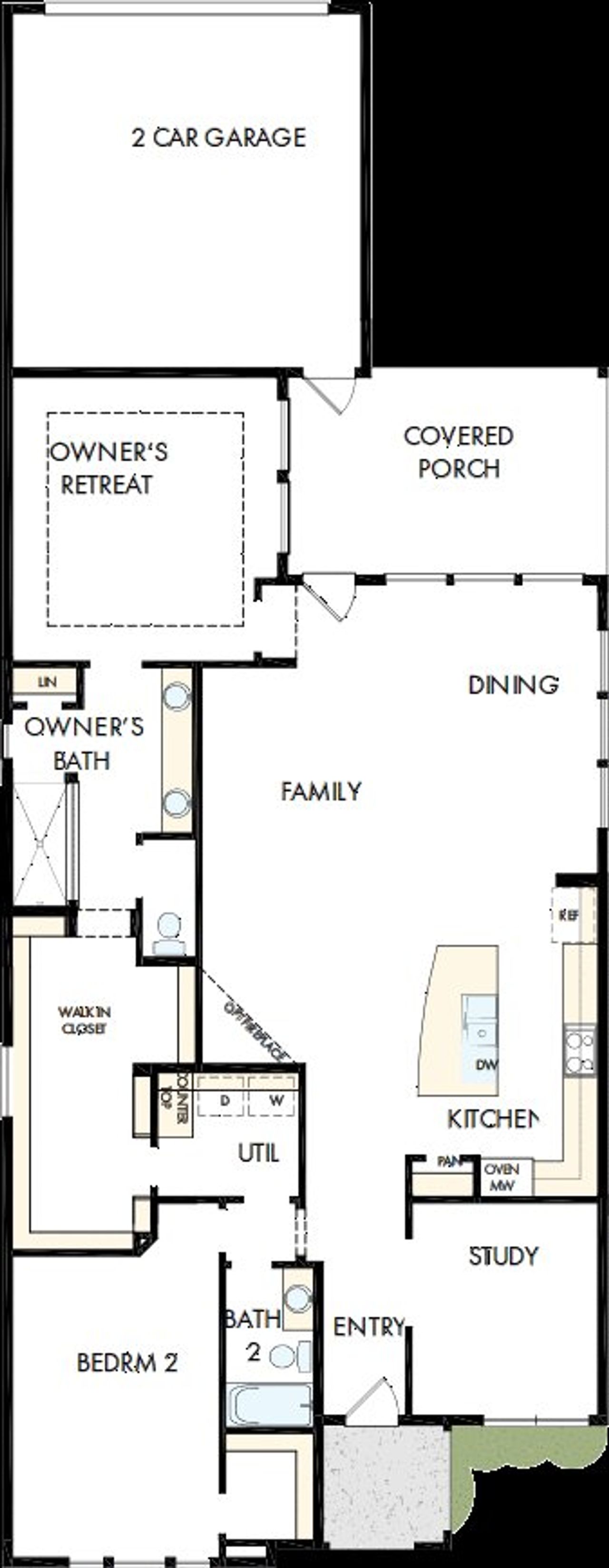 2D floor plan layout of this home in Elements at Viridian - Signature Series, Arlington, TX (Image 2).
