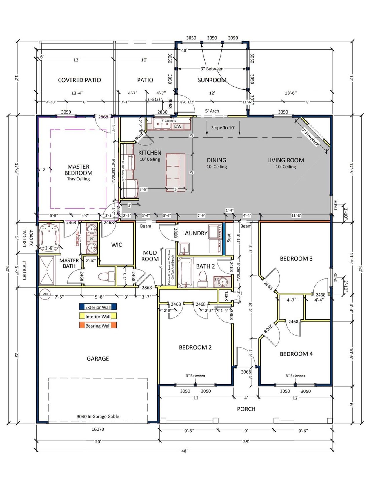 2D floor plan layout of this home in Bent Tree, Gaffney, SC (Image 2).