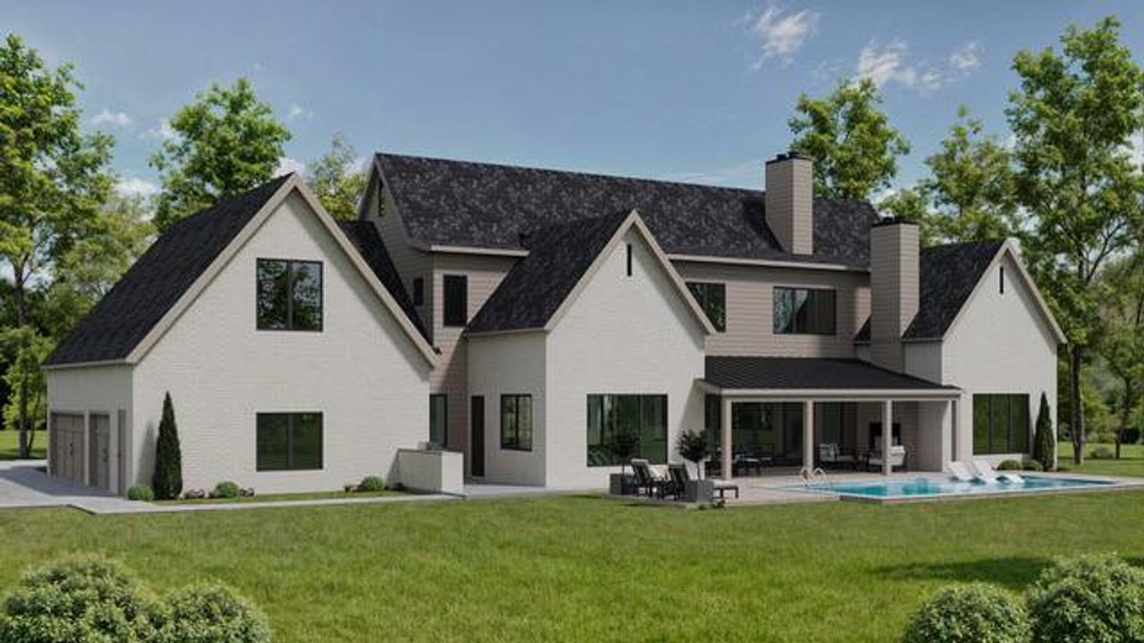 Front exterior of a new home in , Suwanee, GA, highlighting curb appeal (Image 2).