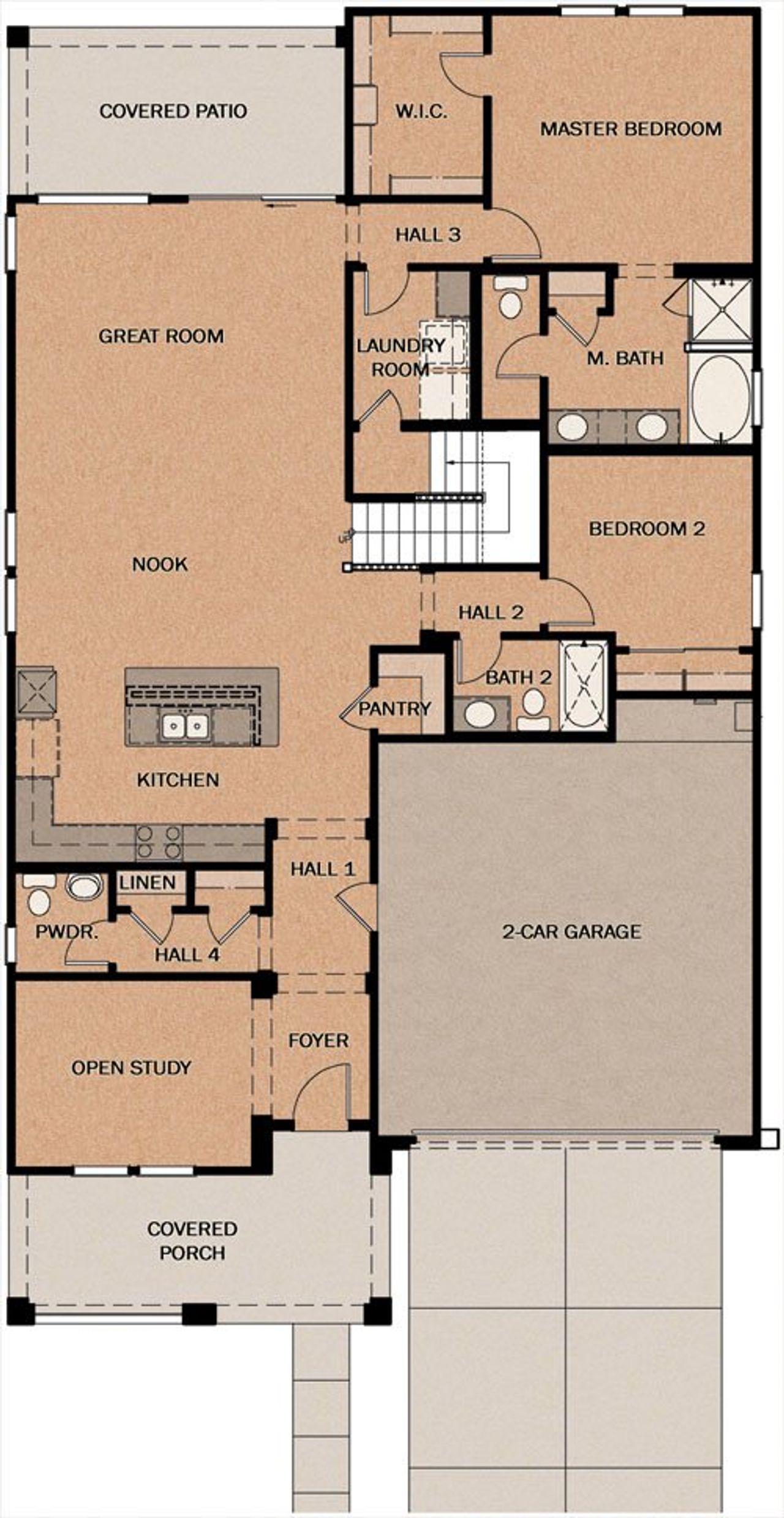 2D floor plan layout of this home in Sierra Nevada, Surprise, AZ (Image 2).