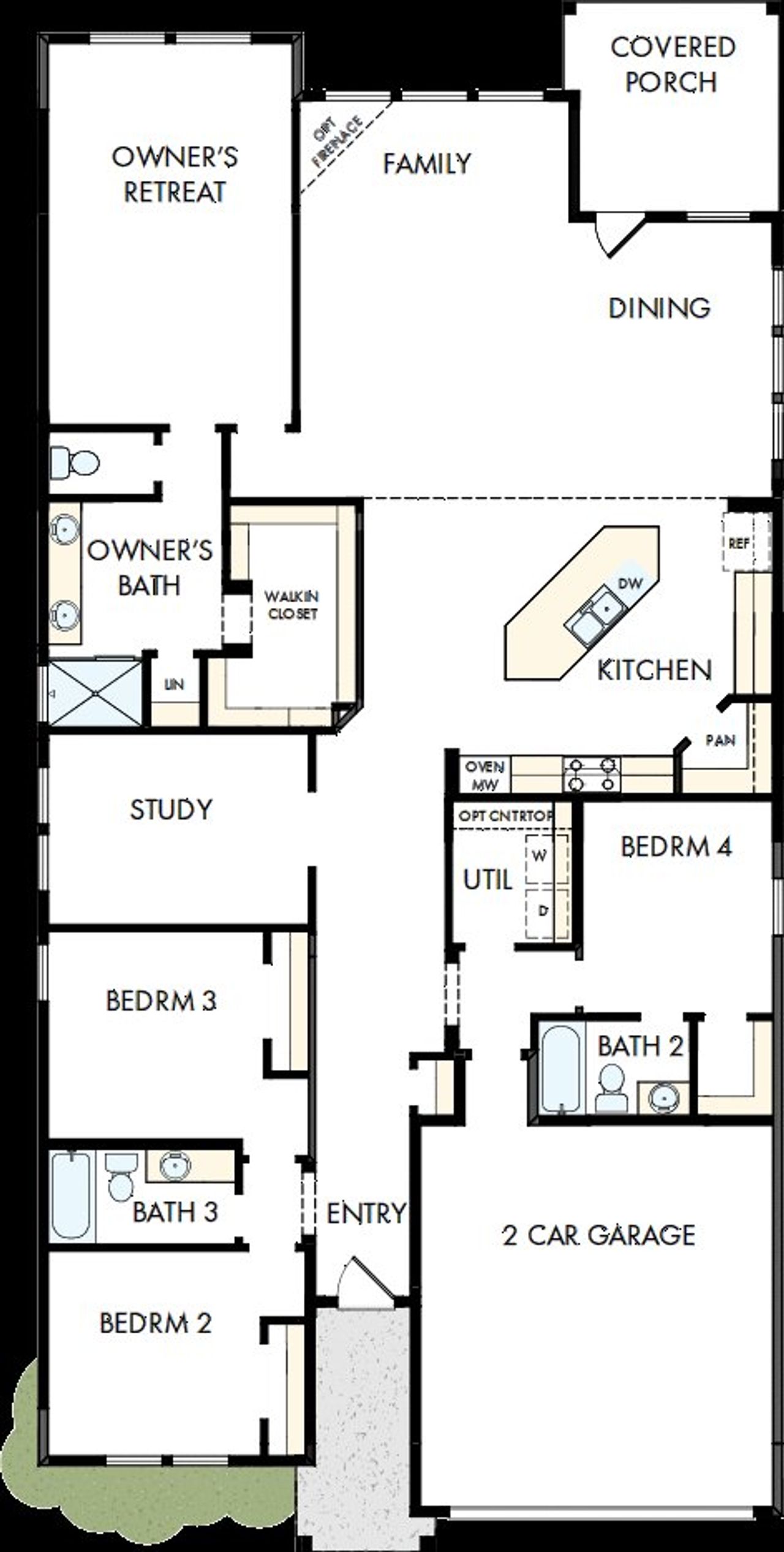 2D floor plan layout of this home in The Parks at Wilson Creek, Celina, TX (Image 2).