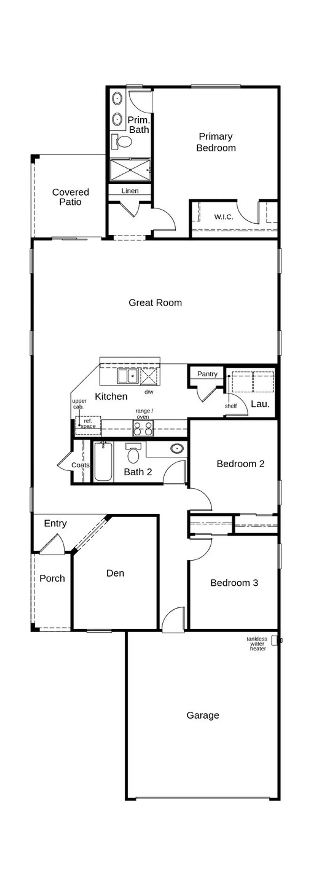 2D floor plan layout of this home in Entrada Del Toro at Rancho Sahuarita, Sahuarita, AZ (Image 2).
