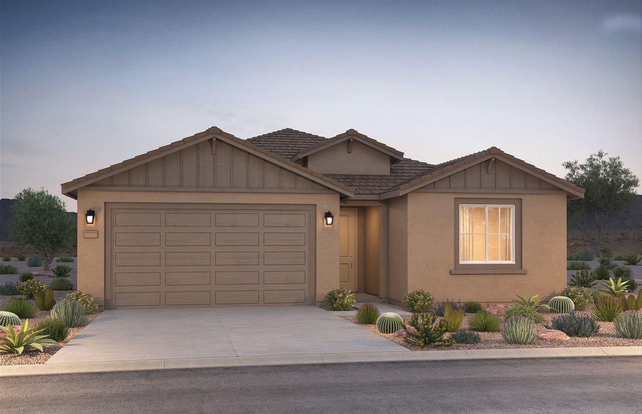 Representative exterior photo of a completed home built from the Rimini by Pulte Homes in Artisan at Asante, Surprise, AZ (Image 2).