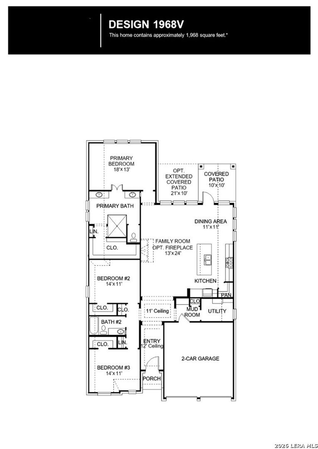 2D floor plan layout of this home in VIDA, San Antonio, TX (Image 2).