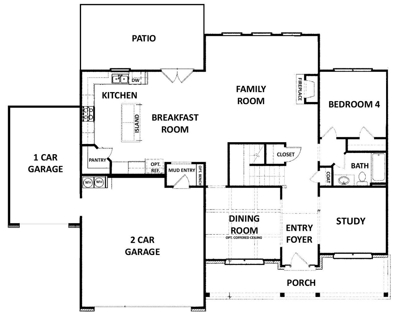 2D floor plan layout of this home in Woodland Hills, Loganville, GA (Image 2).