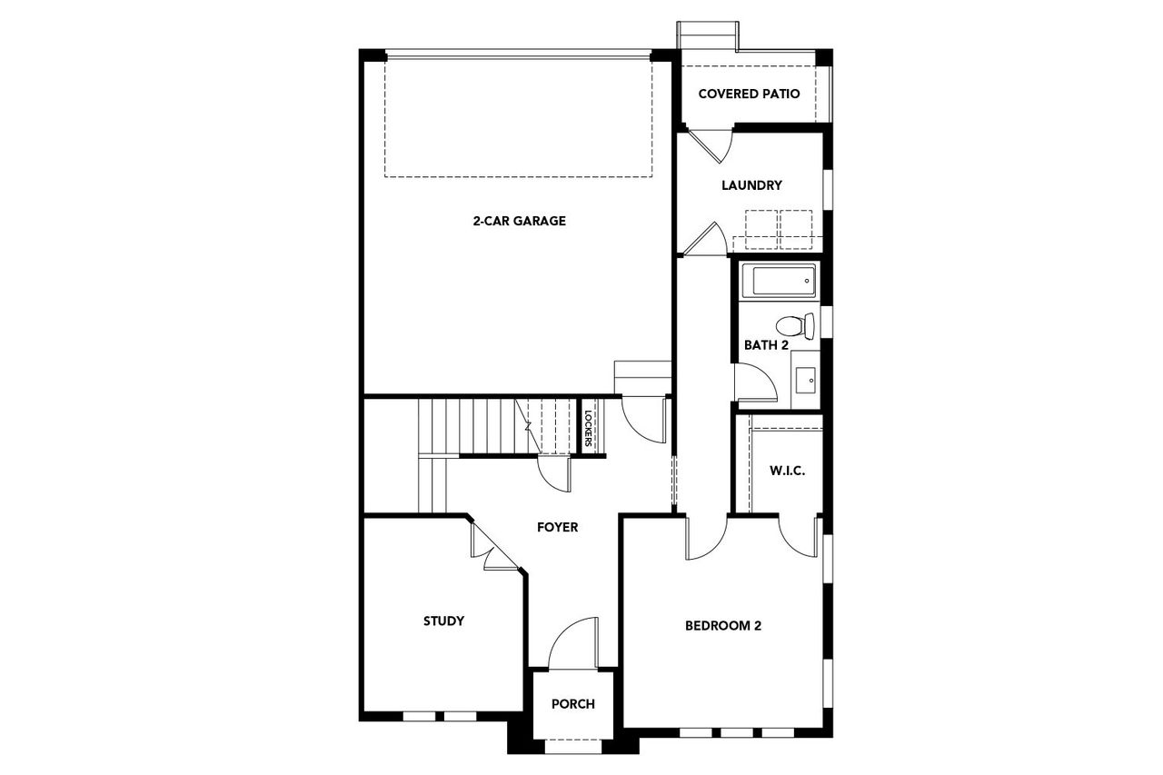 2D floor plan layout for the Wynn by DRB Homes in Collin Creek, Plano, TX (Image 2).