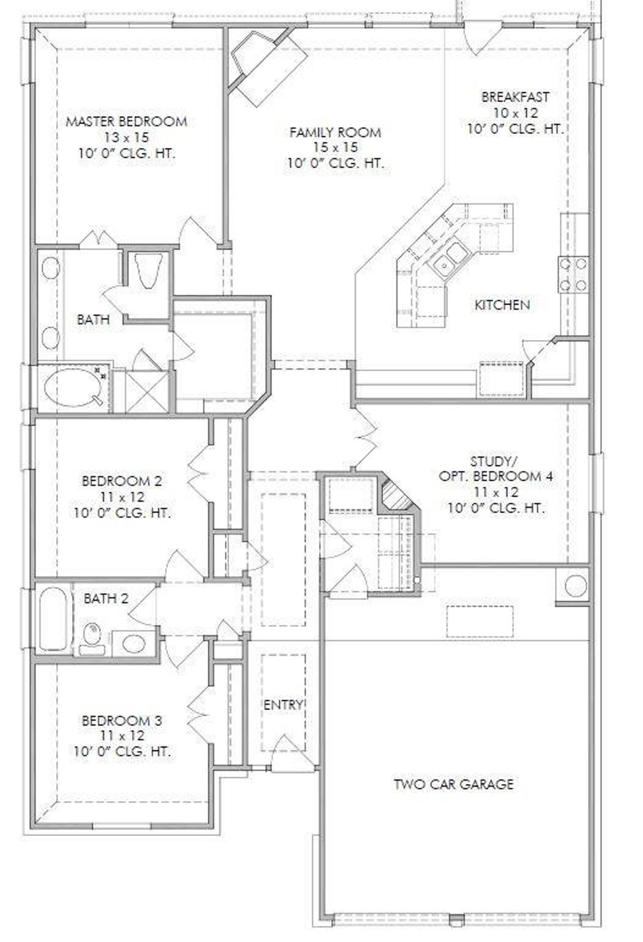 2D floor plan layout of this home in Audubon, Magnolia, TX (Image 2).