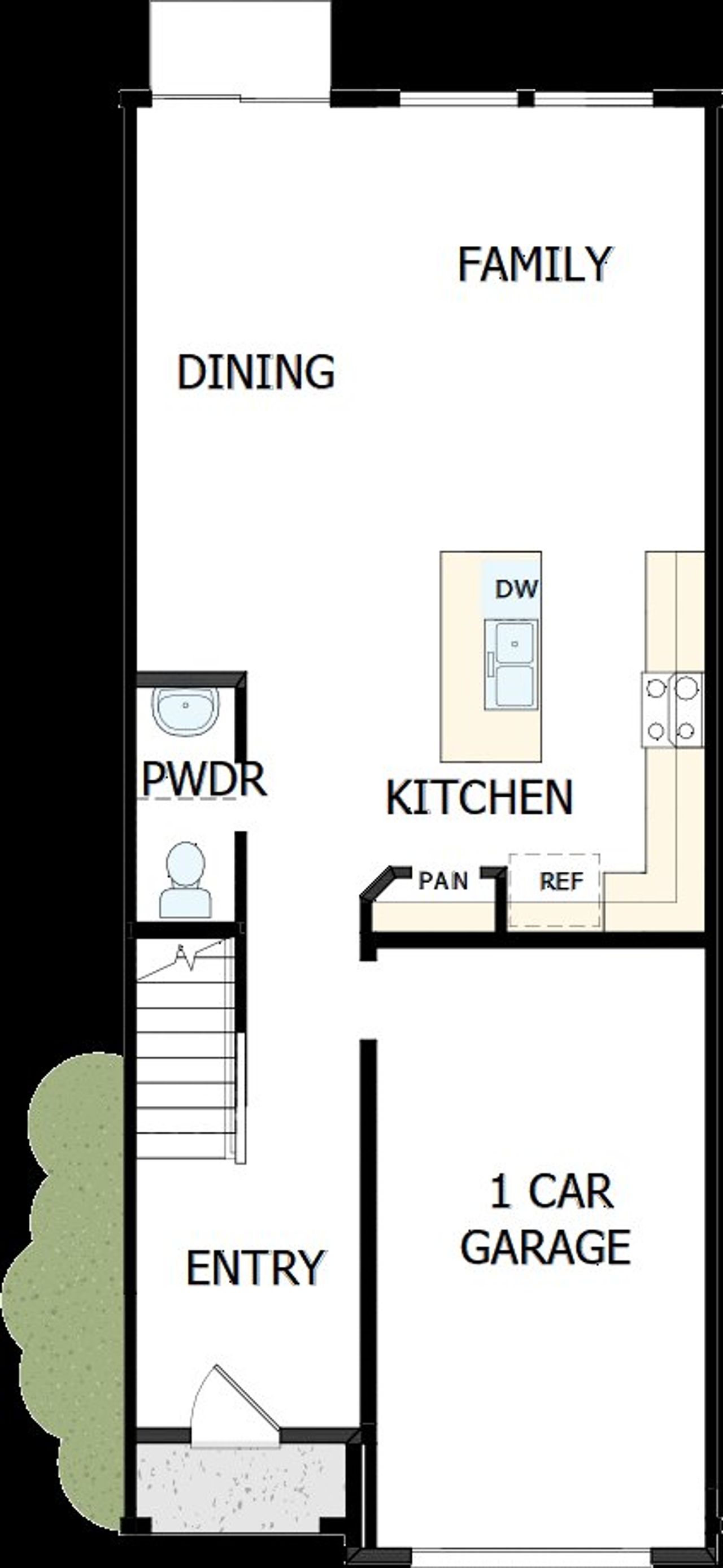 2D floor plan layout of this home in Nexus Townhomes, Gallatin, TN (Image 2).