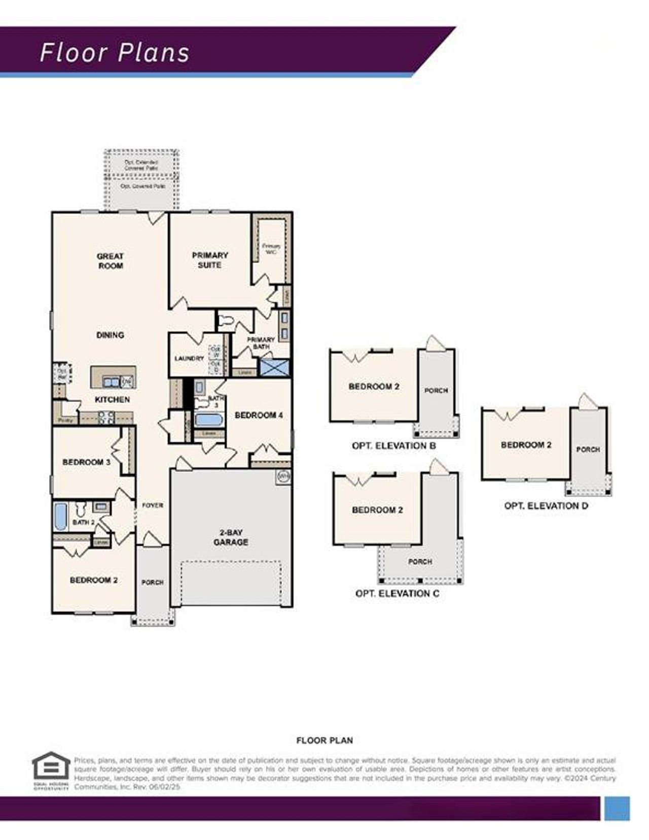 2D floor plan layout of this home in Pennsylvania Avenue, Springtown, TX (Image 2).