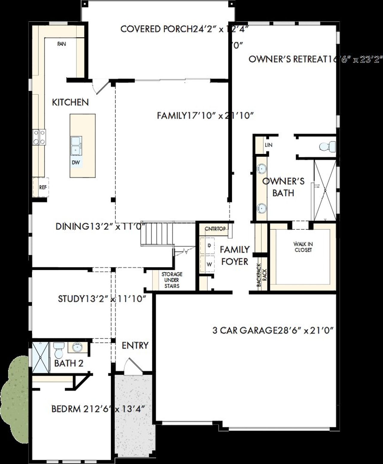 2D floor plan layout of this home in Wolf Ranch – West Bend, Georgetown, TX (Image 2). 2D floor plan layout of this home in Wolf Ranch – West Bend, Georgetown, TX (Image 2).