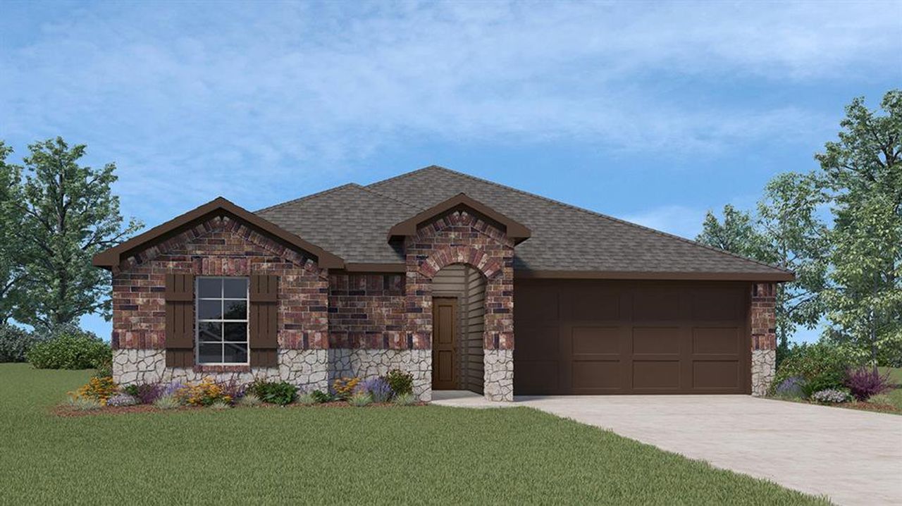 Front exterior of a new home in Riverfield, Josephine, TX, highlighting curb appeal (Image 2).