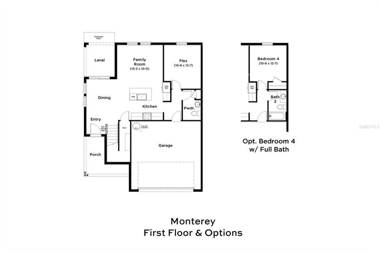 2D floor plan layout of this home in Cyrene at Harmony, St. Cloud, FL (Image 2).