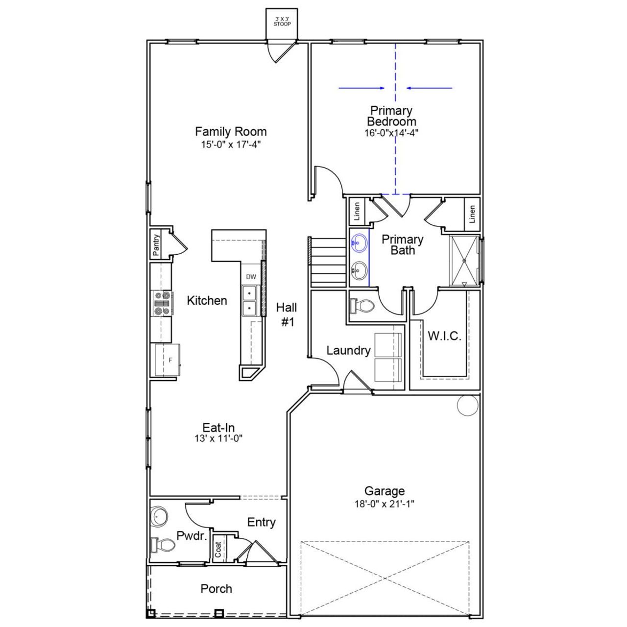 2D floor plan layout of this home in Mayfair Village, Spartanburg, SC (Image 2).