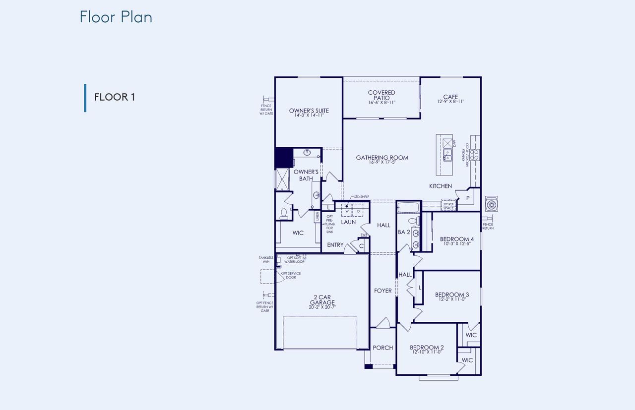 2D floor plan layout of this home in El Rancho Santa Rosa, Maricopa, AZ (Image 2).