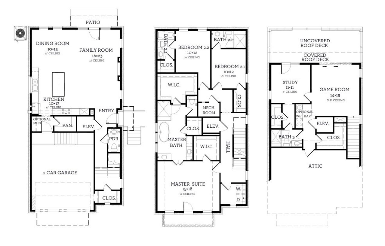 2D floor plan layout of this home in Spyglass, Austin, TX (Image 2).