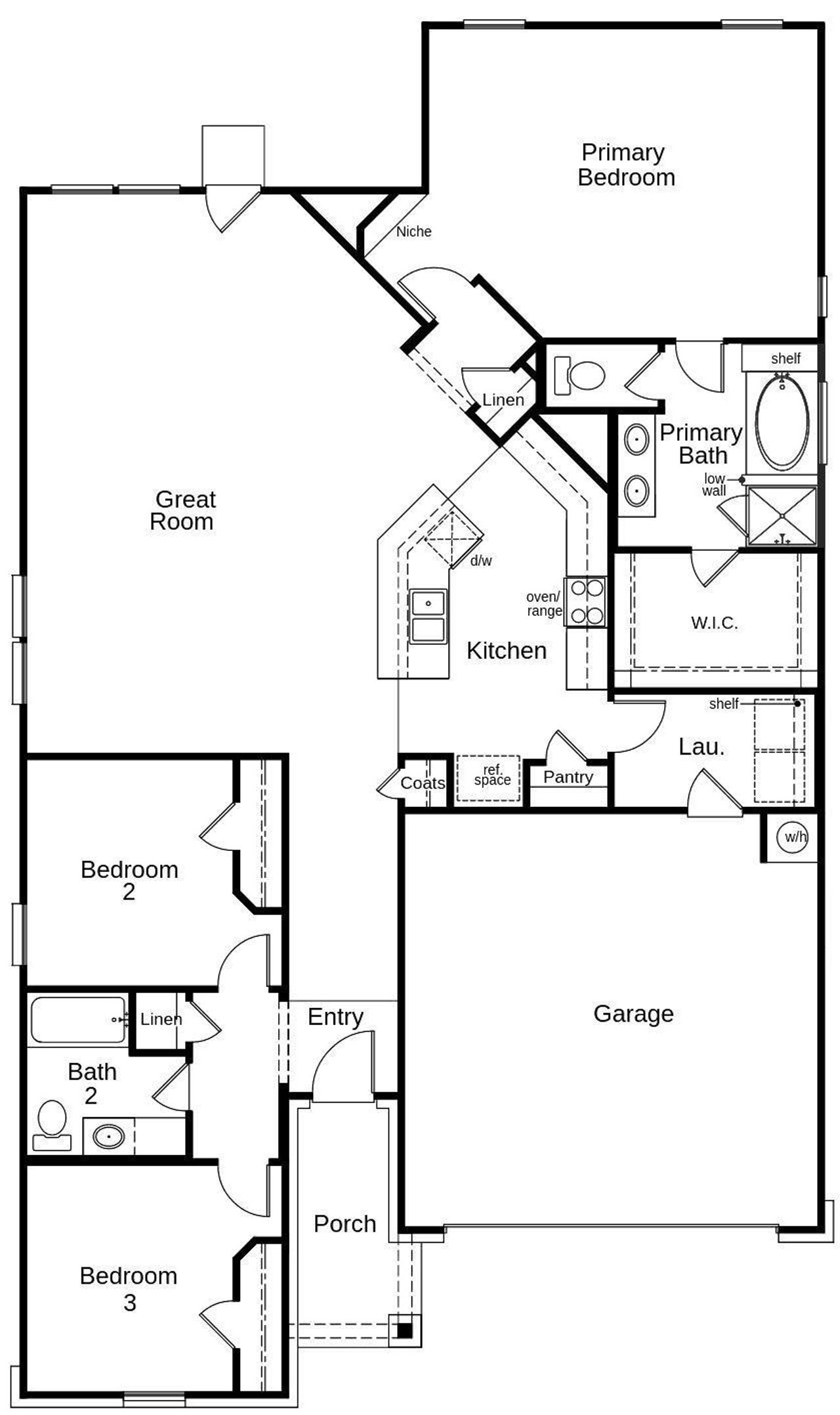 This plan features 3 bedrooms, 2 full baths and over 1,700 square feet of living space.